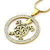 304 Stainless Steel Tortoise Pendant Necklaces NJEW-S007-26G-2