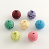 Spray Painted Acrylic Round Beads ACRP-R001-M-1