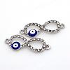 Alloy Rhinestone Evil Eye Links connectors ALRI-S161-09P-1