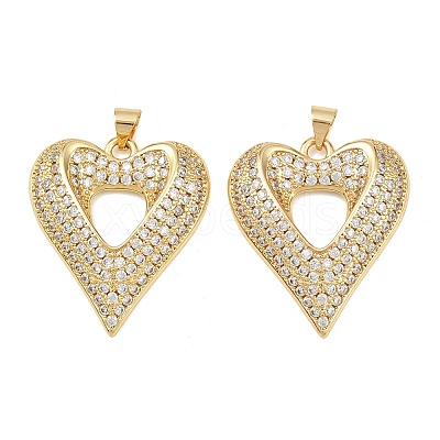 Mother's Day Brass Cubic Zirconia Pendants KK-L251-07G-04-1