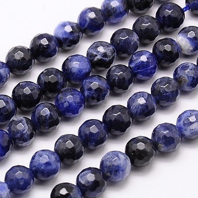 Natural Sodalite Beads Strands G-G542-8mm-28-1