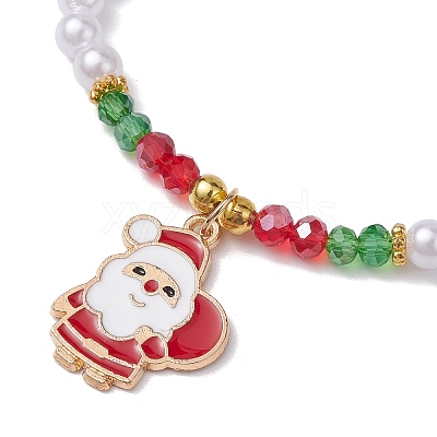 4Pcs 4 Styles Electroplate Glass & Imitated Pearl Acrylic Beaded Stretch Bracelet Sets BJEW-JB10415-1