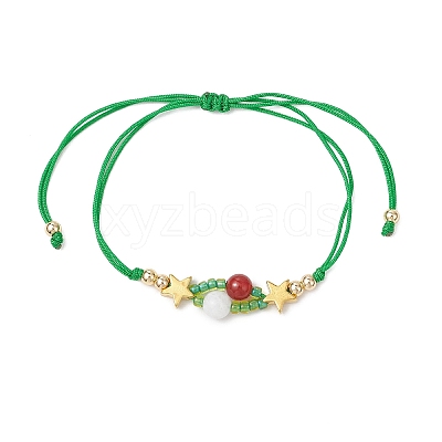 Christmas Themed Glass Seed Beads Braided Bead Bracelets for Women BJEW-MZ00189-03-1