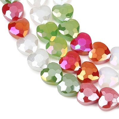 Electroplate Transparent Glass Beads Strands GL-CBADAFE-01G-1