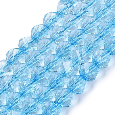 Crackle Transparent Glass Beads Strands GLAA-N068-02A-03-1
