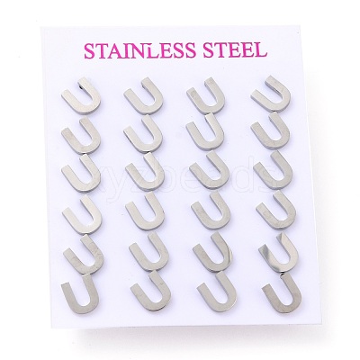 Tarnish Resistant 304 Stainless Steel Greek Alphabet Stud Earrings STAS-D007-07P-23-1