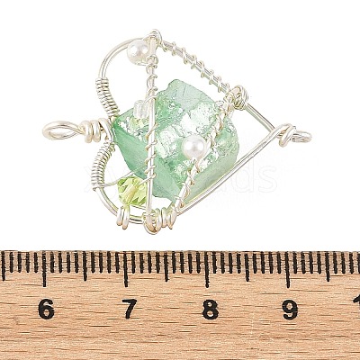 Electroplated Natural Quartz Copper Wire Wrapped Pendants PALLOY-TA00429-05-1