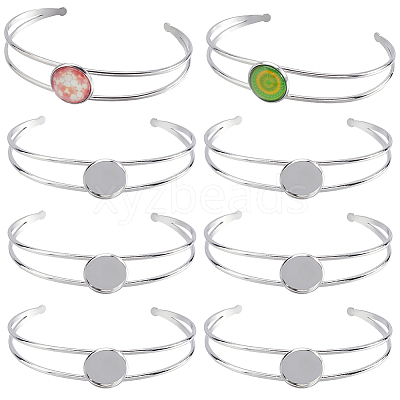 8Pcs 304 Stainless Steel Bracelets Setting Making MAK-SC0001-28-1