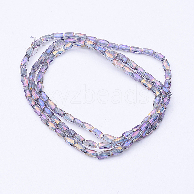 Electroplate Transparent Glass Beads Strands EGLA-E046-D01-1