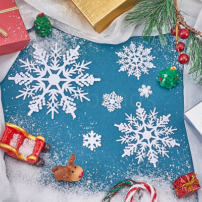Christmas Plastic Snowflake Pendant & Cabochons Making Findings Kits DIY-SC0026-70-1