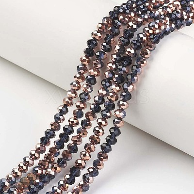 Electroplate Transparent Glass Beads Strands EGLA-A034-T6mm-N-1