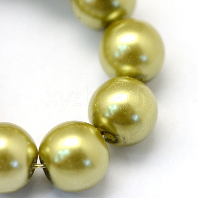 Baking Paint Pearlized Glass Pearl Round Bead Strands HY-Q003-10mm-43-1