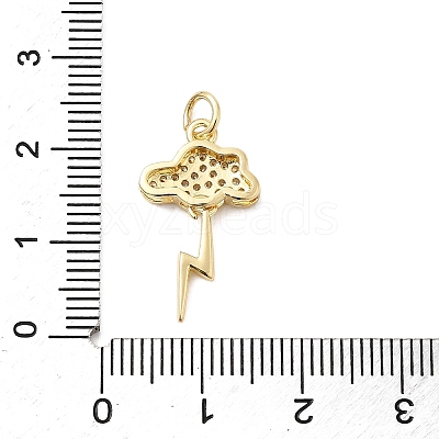 Brass Micro Pave Cubic Zirconia Pendants KK-D105-04G-1