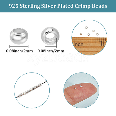 2000Pcs Brass Crimp Beads KK-BBC0022-06A-S-1