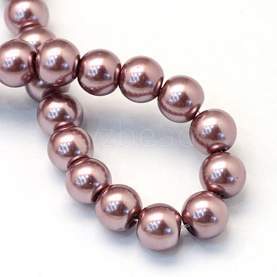 Baking Paint Pearlized Glass Pearl Round Bead Strands HY-Q003-12mm-58-1