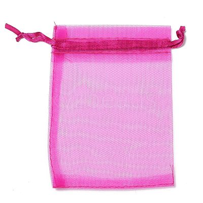 Rectangle Organza Drawstring Bags CON-PW0001-054C-17-1