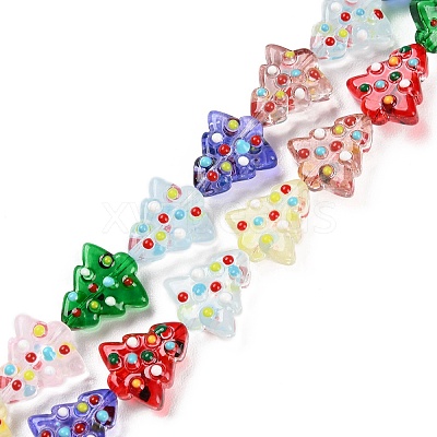 Handmade Bumpy Glass Beads Strands LAMP-F032-08-1