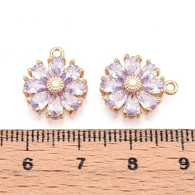 Real 18K Gold Plated Brass Micro Pave Cubic Zirconia Pendants KK-S360-043B-NF-1