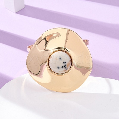 Alloy & Iron Cuff Bangles for Women BJEW-F501-02KCG-1