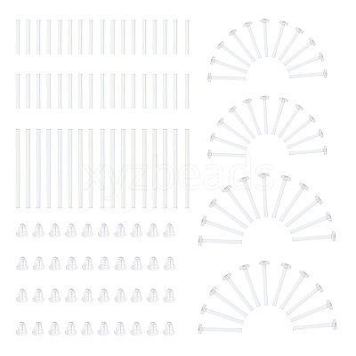 284Pcs 7 Styles Silicone & Plastic Earring Post Sleeves & Ear Nuts FIND-NB0004-60-1