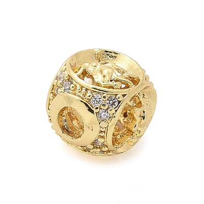 Brass Micro Pave Cubic Zirconia Beads KK-Z095-04G-06-1