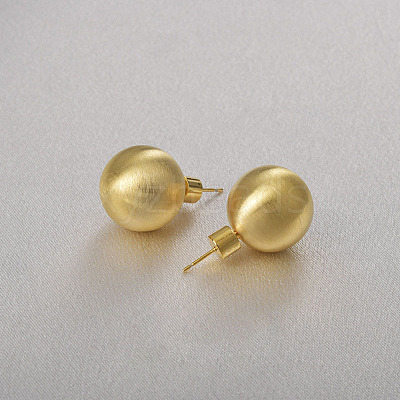 Round Ball Drawbench Brass Ear False Plugs for Women LS-EJEW-G391-24A-G-1