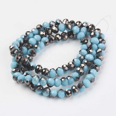 Electroplate Opaque Glass Beads Strands EGLA-A034-P6mm-P13-1