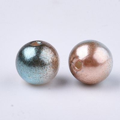 Rainbow ABS Plastic Imitation Pearl Beads OACR-Q174-8mm-09-1