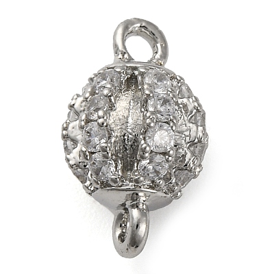 Brass Micro Pave Clear Cubic Zirconia Connector Charms KK-A230-06C-P-1