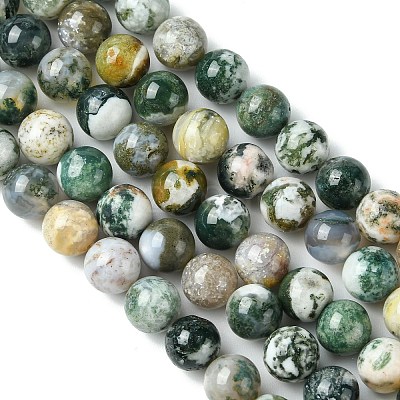 Natural Agate Round Gemstone Beads Strands X-G-R255-8mm-1