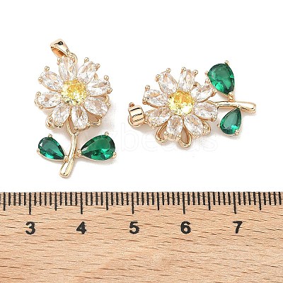 Brass Micro Pave Cubic Zirconia Rotatable Pendants KK-A287-02G-1