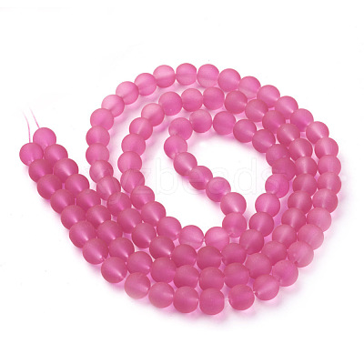 Baking Paint Transparent Glass Bead Strands X-GLAA-S031-8mm-35-1
