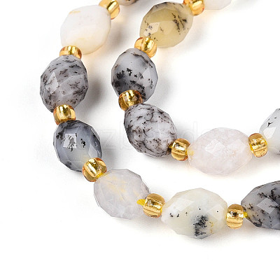 Natural Flower Opal Beads Strands G-N342-53-8x6-14-1