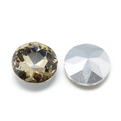 Pointed Back Glass Rhinestone Cabochons RGLA-T029-12mm-08-1