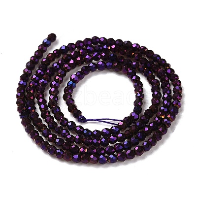 Electroplate Glass Beads Strands GLAA-H021-01A-FP09-1