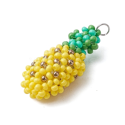 Seed Beads Beaded Charms PALLOY-MZ00338-1