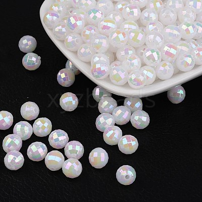 Faceted Colorful Eco-Friendly Poly Styrene Acrylic Round Beads LS-SACR-K001-8mm-78-1