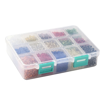 375G 15 Colors Glass Seed Beads SEED-JP0004-01-4mm-1