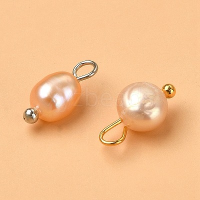 12Pcs 2 Colors Natural Cultured Freshwater Pear Two Sides Polished Charms FIND-YW0004-28-1