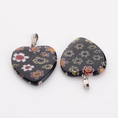 Handmade Millefiori Glass Pendants X-G23C9011-1