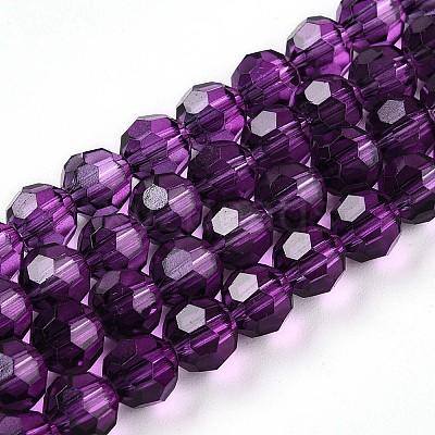 Baking Paint Transparent Glass Beads Strands LS-DGLA-A035-T6mm-A09-1