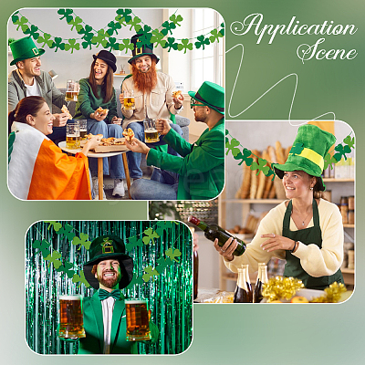 4 Bag Felt Clover Hanging Banner for Saint Patrick's Day Decoration AJEW-CY0002-43-1