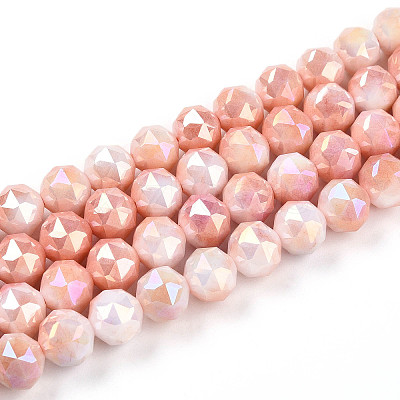 Anti-Tarnish Electroplate Glass Beads Strands GLAA-N010-8mm-08-1