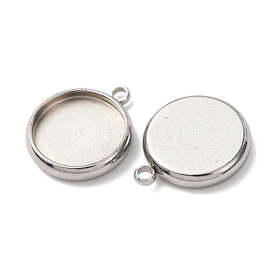 Tarnish Resistant 304 Stainless Steel Pendant Cabochon Settings STAS-K202-03E-P-1