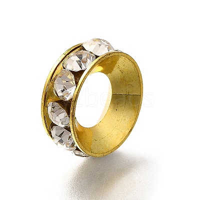 Brass Rhinestone Spacer Beads KK-M313-44D-12-1