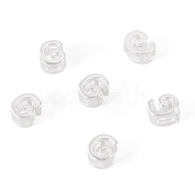 6Pcs 925 Sterling Silver Hollow Initial Beads STER-TA0001-53G-1