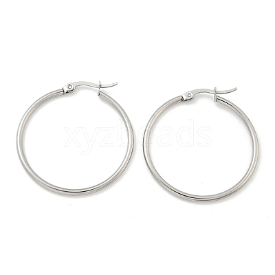 Tarnish Resistant 304 Stainless Steel Hoop Earrings X-EJEW-F105-08P-1