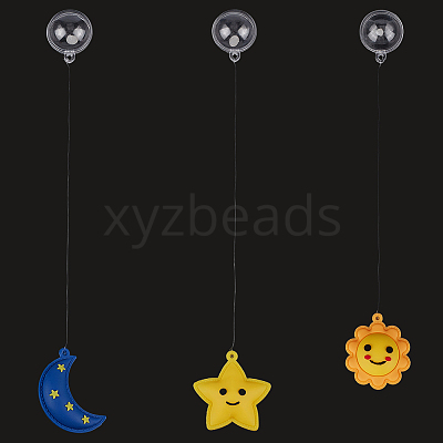 3Pcs 3 Styles Floating Silicone & Plastic Display Decorations AJEW-GF0013-34-1