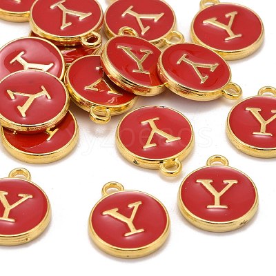 Golden Plated Alloy Enamel Charms X-ENAM-S118-03Y-1