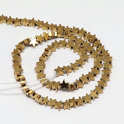 Electroplate Non-magnetic Synthetic Hematite Beads Strands G-J173-6x6mm-03-1